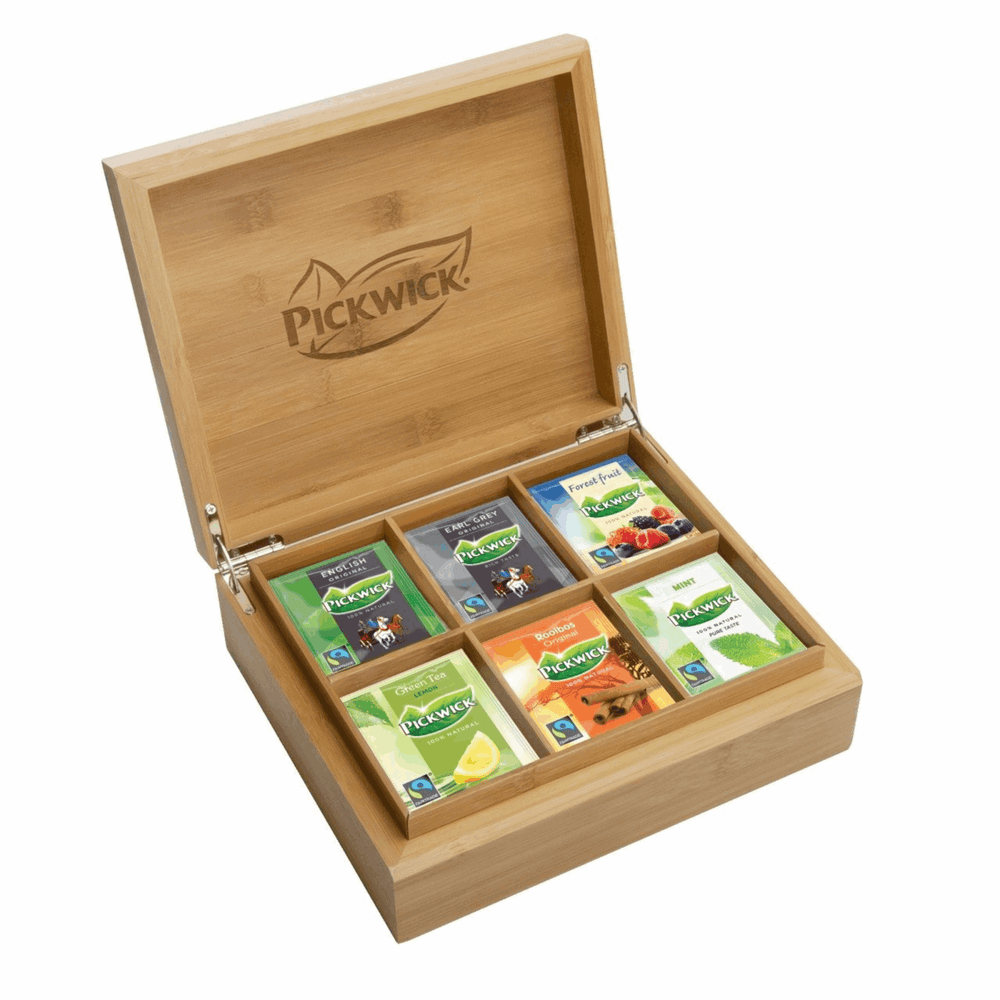 Pickwick professional theekist bamboe 6-vaks (1 stuk)