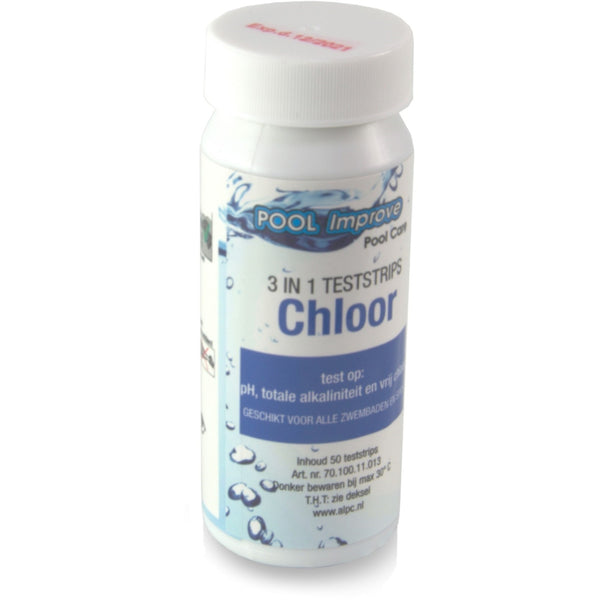 Pool Improve 3in1 Teststrips pH Alkaliteit Chloor, 50st.