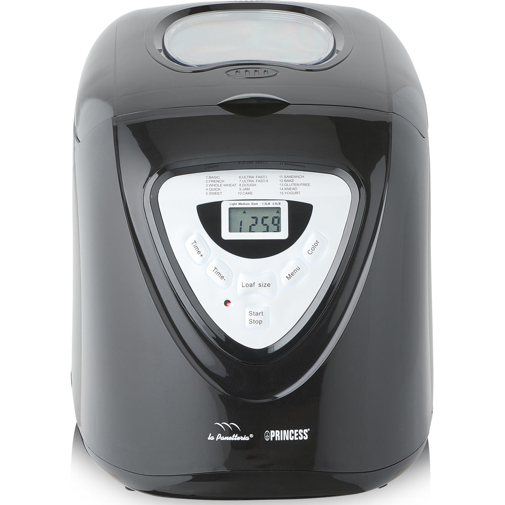 Princess 152009 broodbakmachine (zwart zilver, voor het maken van brood, cake, jam, yoghurt en rijst)