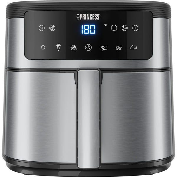 Princess digitale airfyer 6l heteluchtfriteuse (zwart zilver, 6 liter)