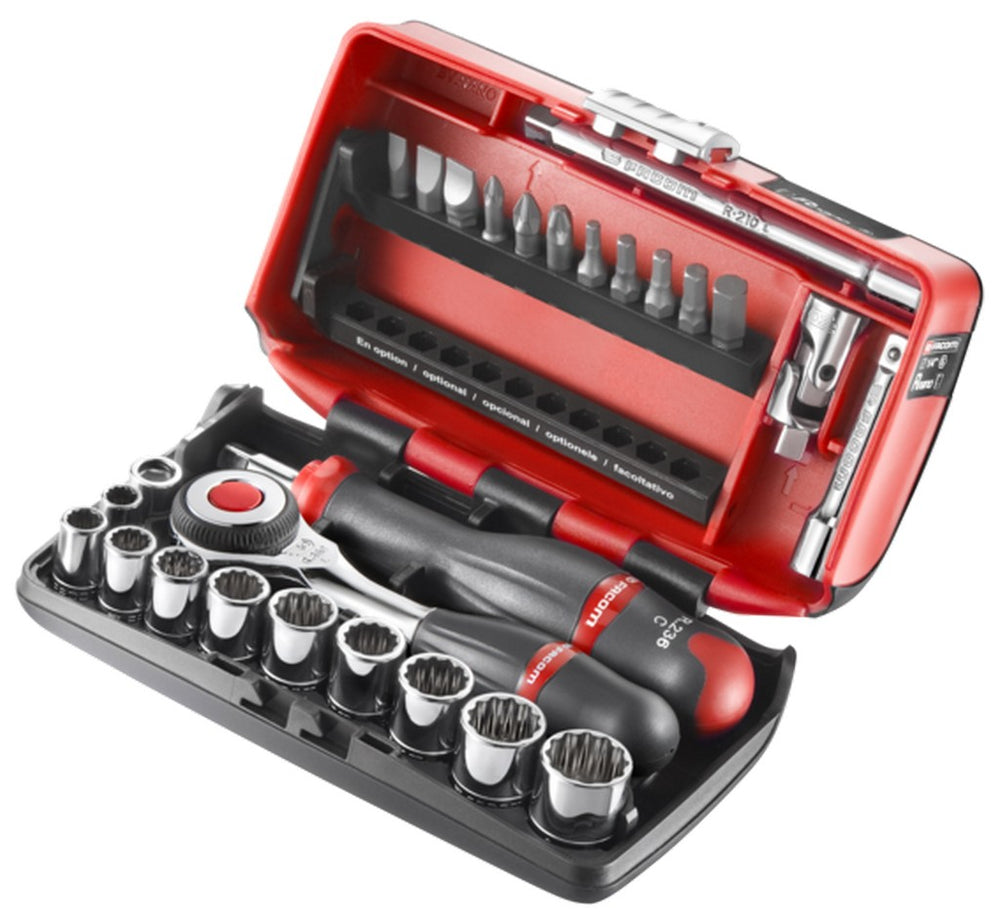 Facom doppendoos 12-kant met ratel met draaiend heft 1 4 - inch - r.360nano-u112