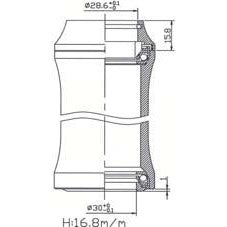 Tecora balhoofdstel1 1 8 inch geïntegreerd 36x45 cart.30.0 zwart