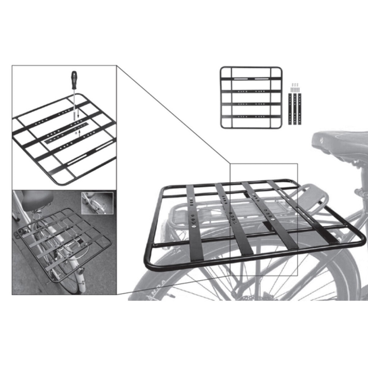 Steco mirage dragerverbreder 400x400mm aluminium zwart