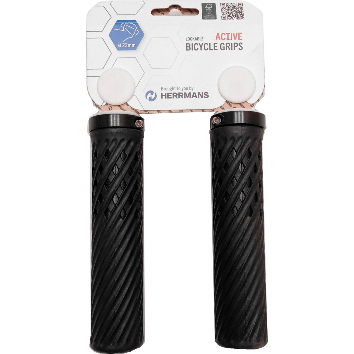 Poignées Herrmans DD40B Grip Line, noires, 2 anneaux de verrouillage. longueur 130mm