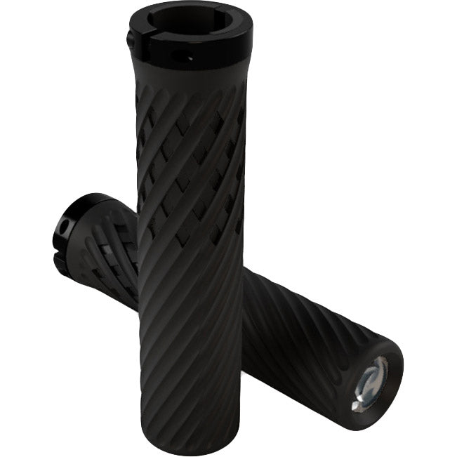 Poignées Herrmans DD40B Grip Line, noires, 2 anneaux de verrouillage. longueur 130mm