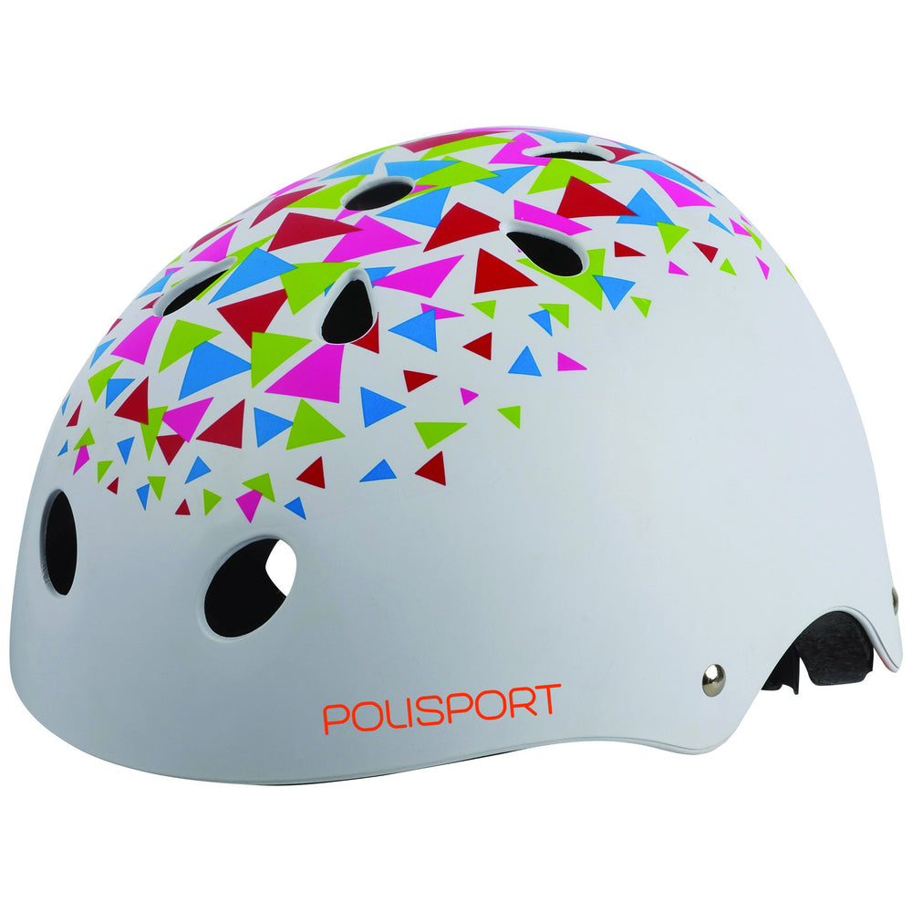 Polisport urban radical fietshelm s 53-55cm driehoeken wit Goudanje