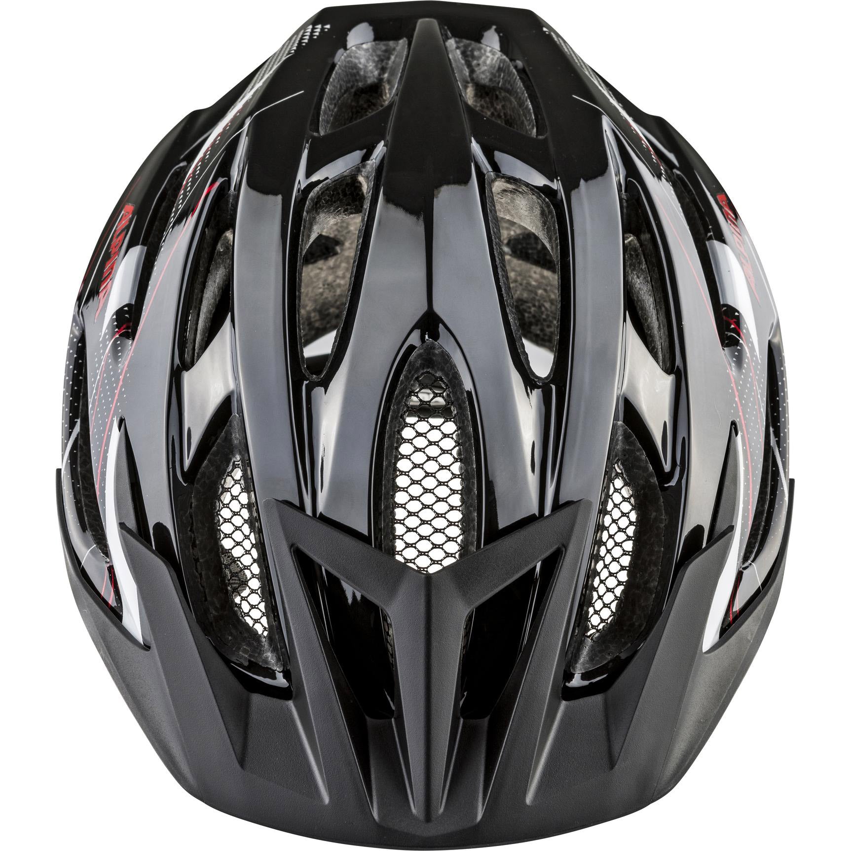 Olympische sportkleding alpina sports mtb helm mtb17 54-58 glans zwart wit rood