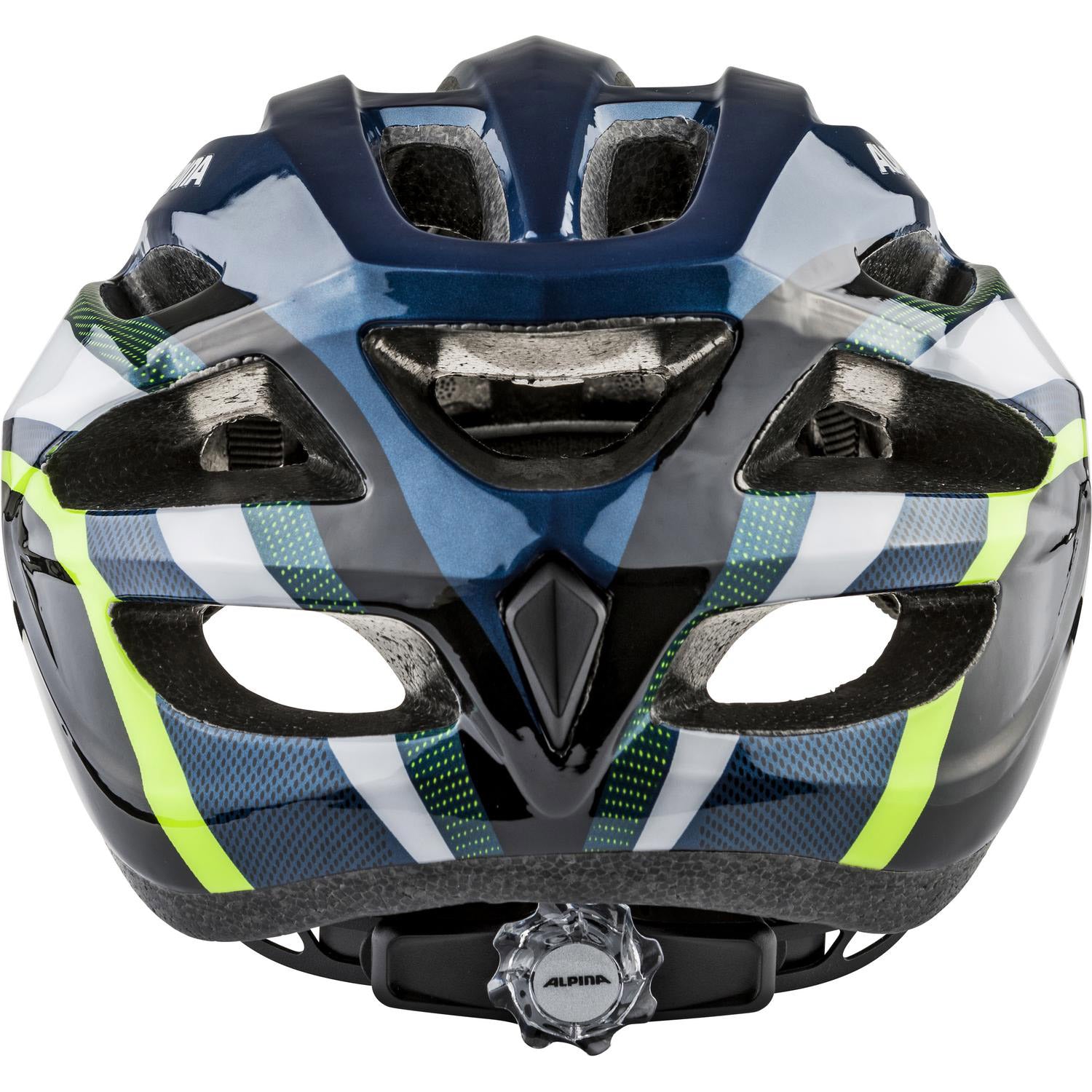 Olympische sportkleding alpina sports mtb helm mtb17 58-61 glans donkerblauw neon