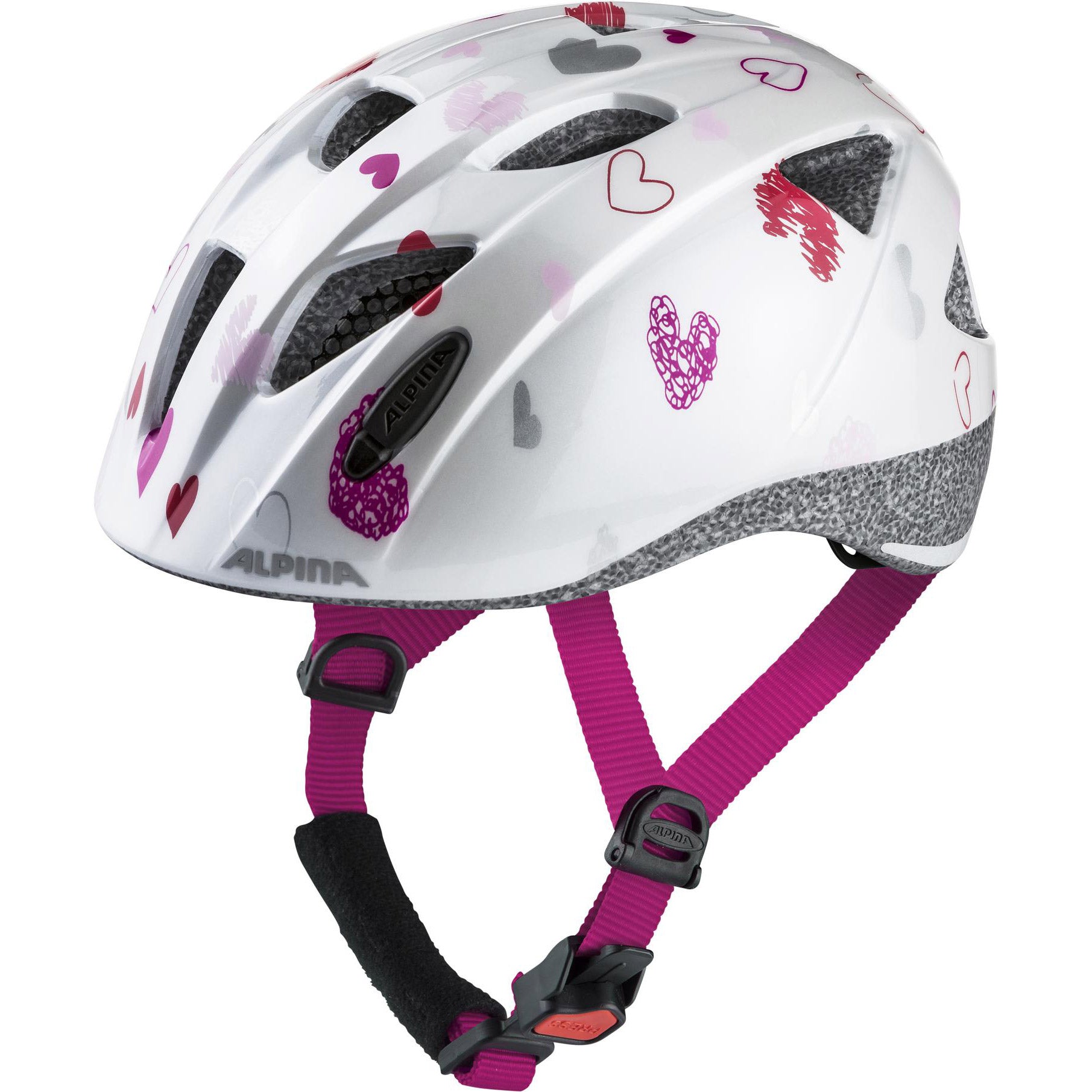Olympische sportkleding alpina sports kinderhelm ximo white hearts 45-49 glans