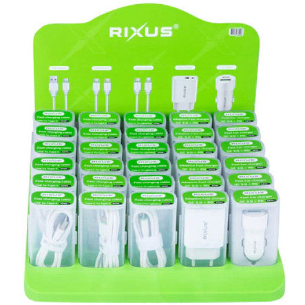 Olympic sportswear rixus baliedisplay rxds01 kabels en laders gevuld