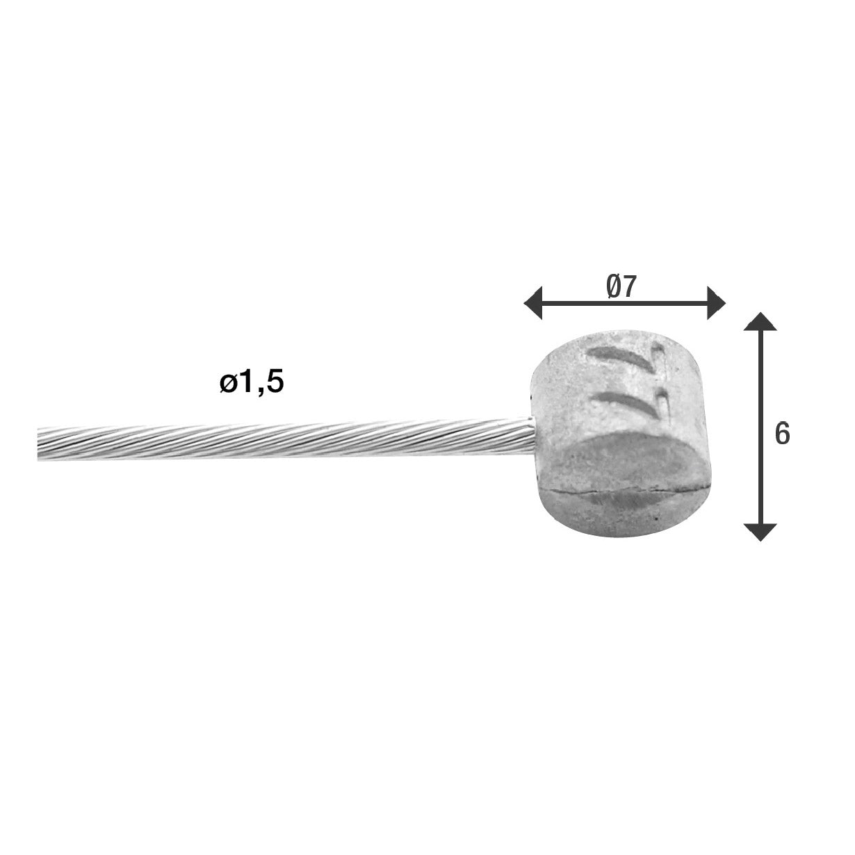 Brake inner cable Elvedes 2250mm Stainless steel ø1.5mm T-nipple (on card)