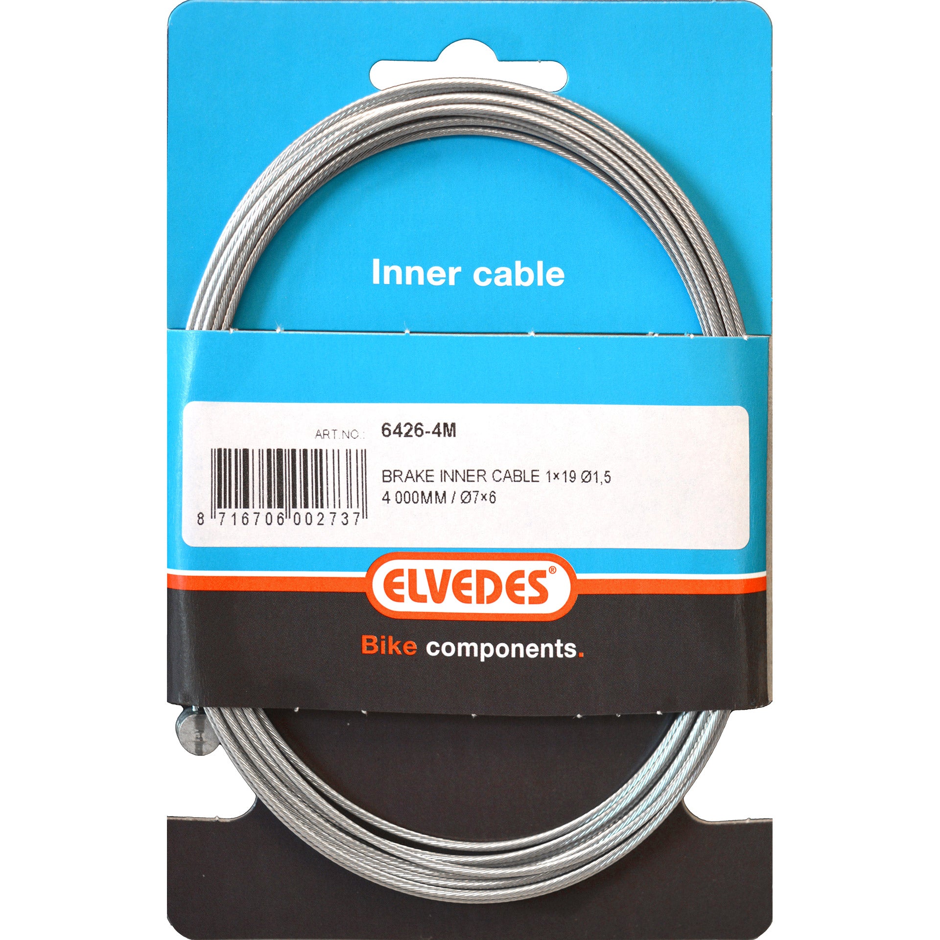 Elvedes rem binnenkabel tandem 4000mm achter t-nippel 6426-4m