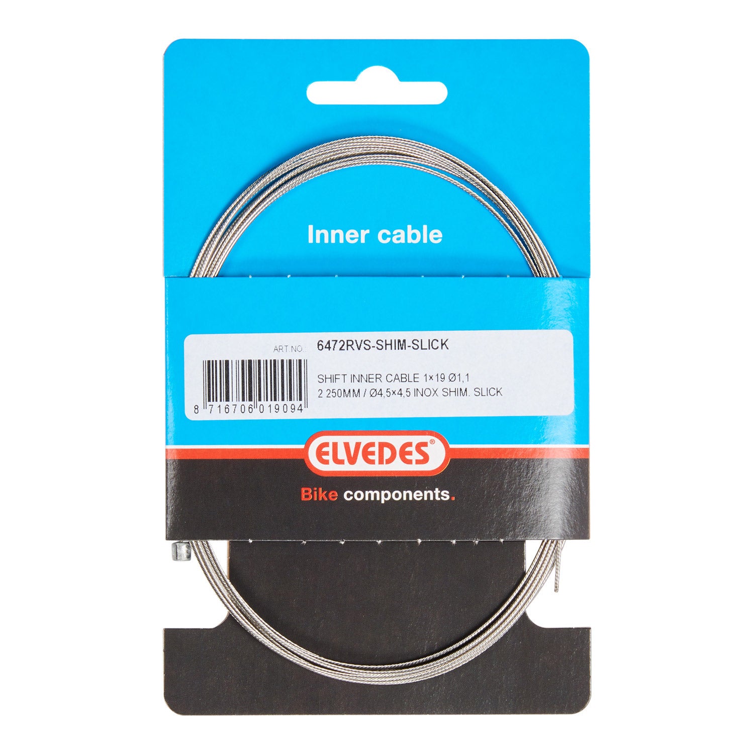 versnellingsbinnenkabel Shimano 2,25 m 1,1 mm zilver