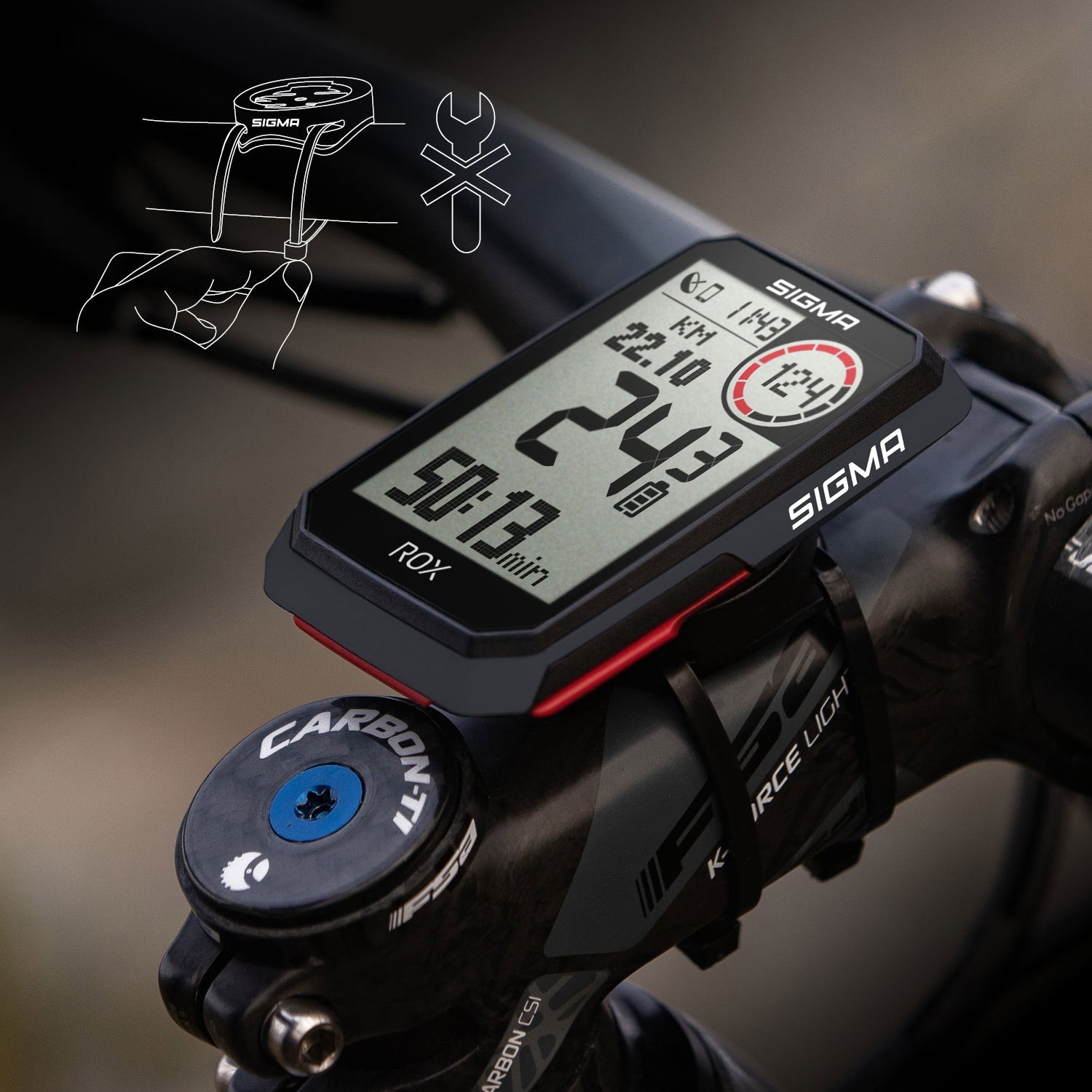 Sigma rox 4.0 gps zw zw standaard stuurhouder + usb-c oplaadkabel