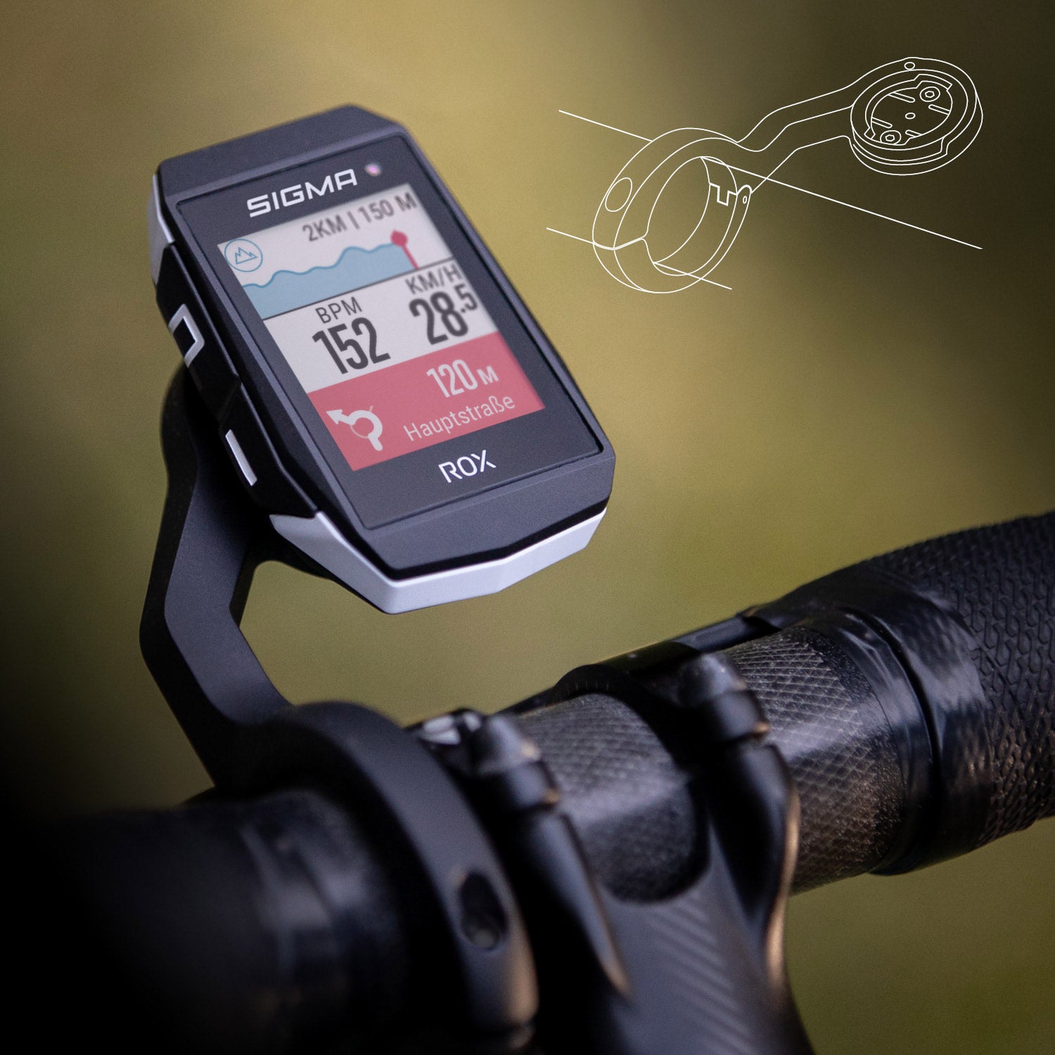 Sigma ROX 11.1 EVO GPS Blanc majordome HR, ceinture pectorale, USB-C
