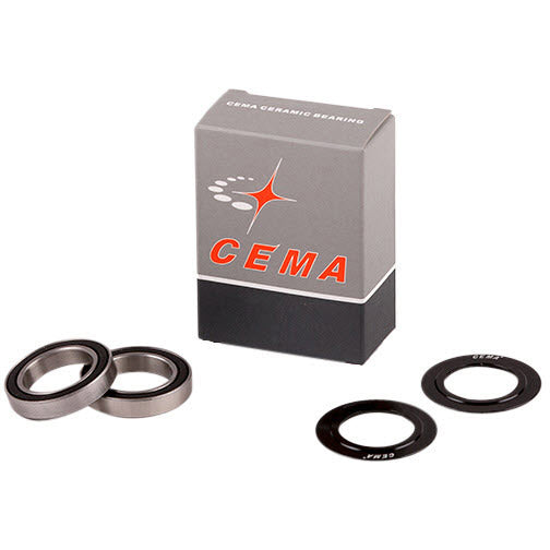 Cema kogellagerset voor 24mm trapas RVS zwart