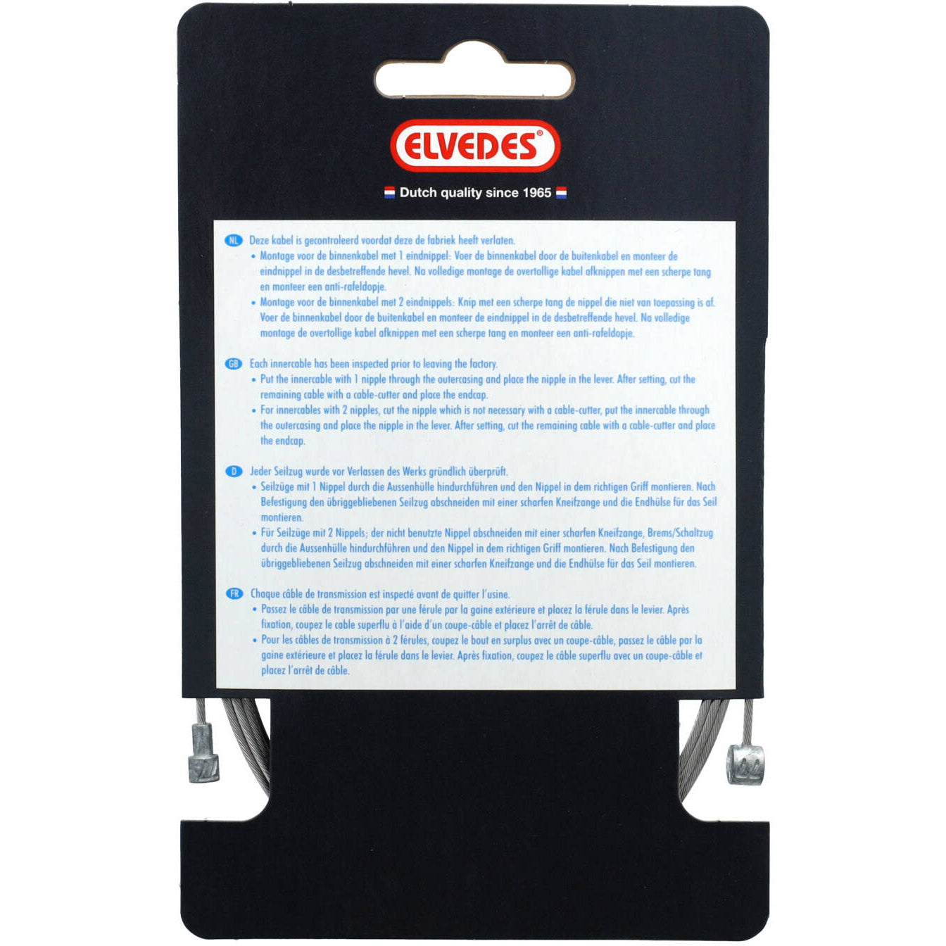 Elvedes rem binnenkabel 1350mm kabelsplitter RVS