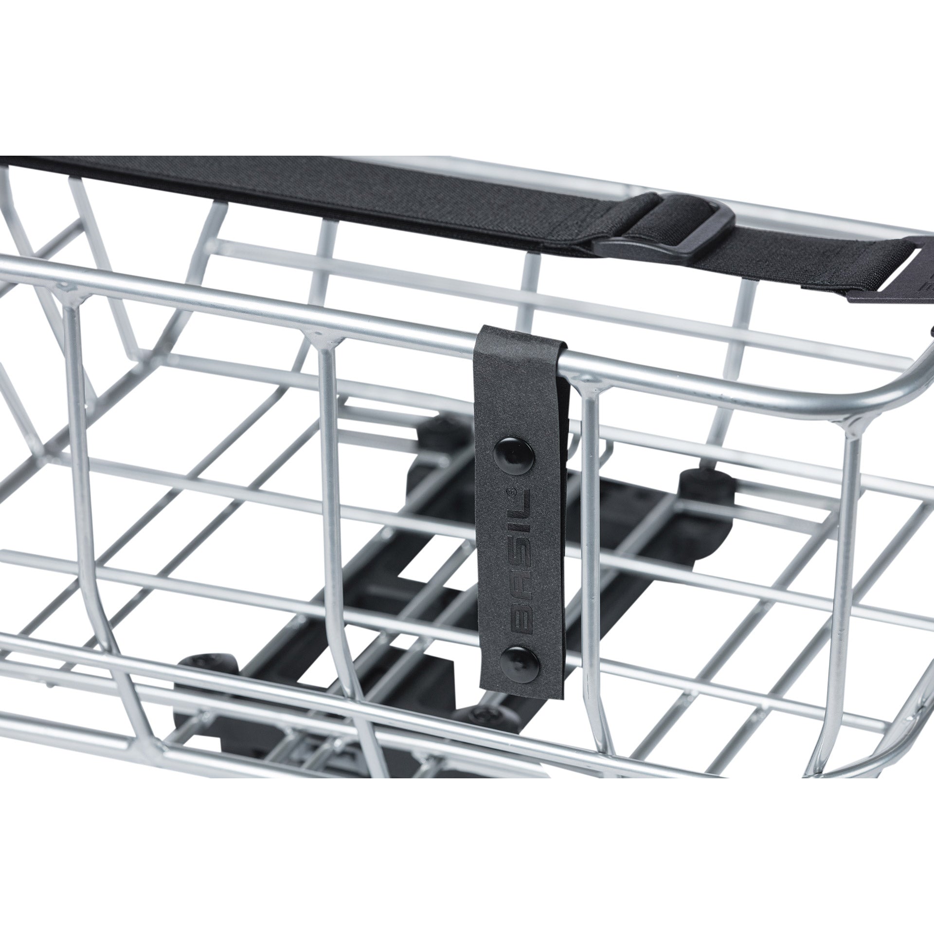 Panier arrière Basilic | 25 Litres | Aluminium | Chrome | Système de micro