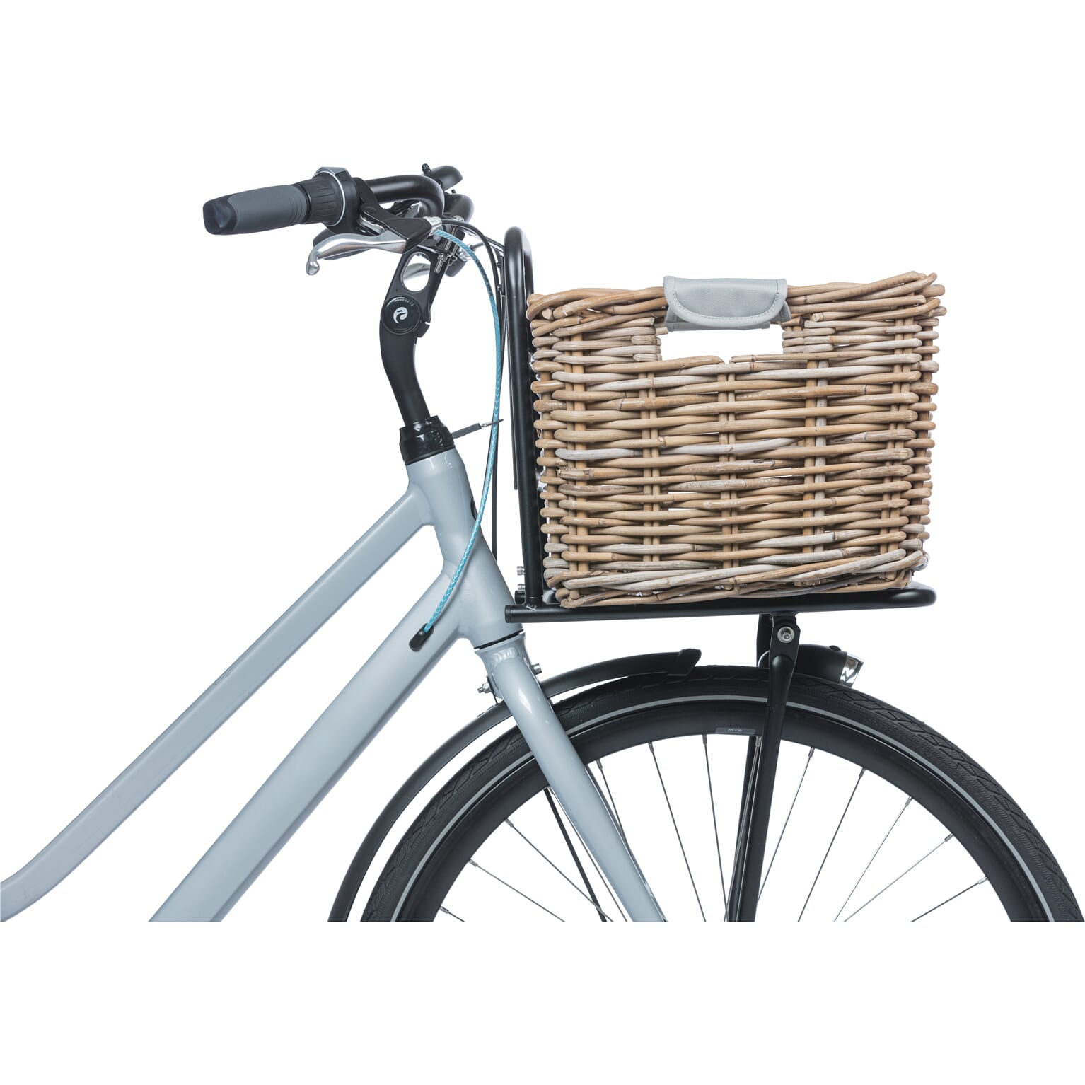 Rotan fietsmand Basil Dorset groot 37 x 48 x 27 cm - natuurgrijs