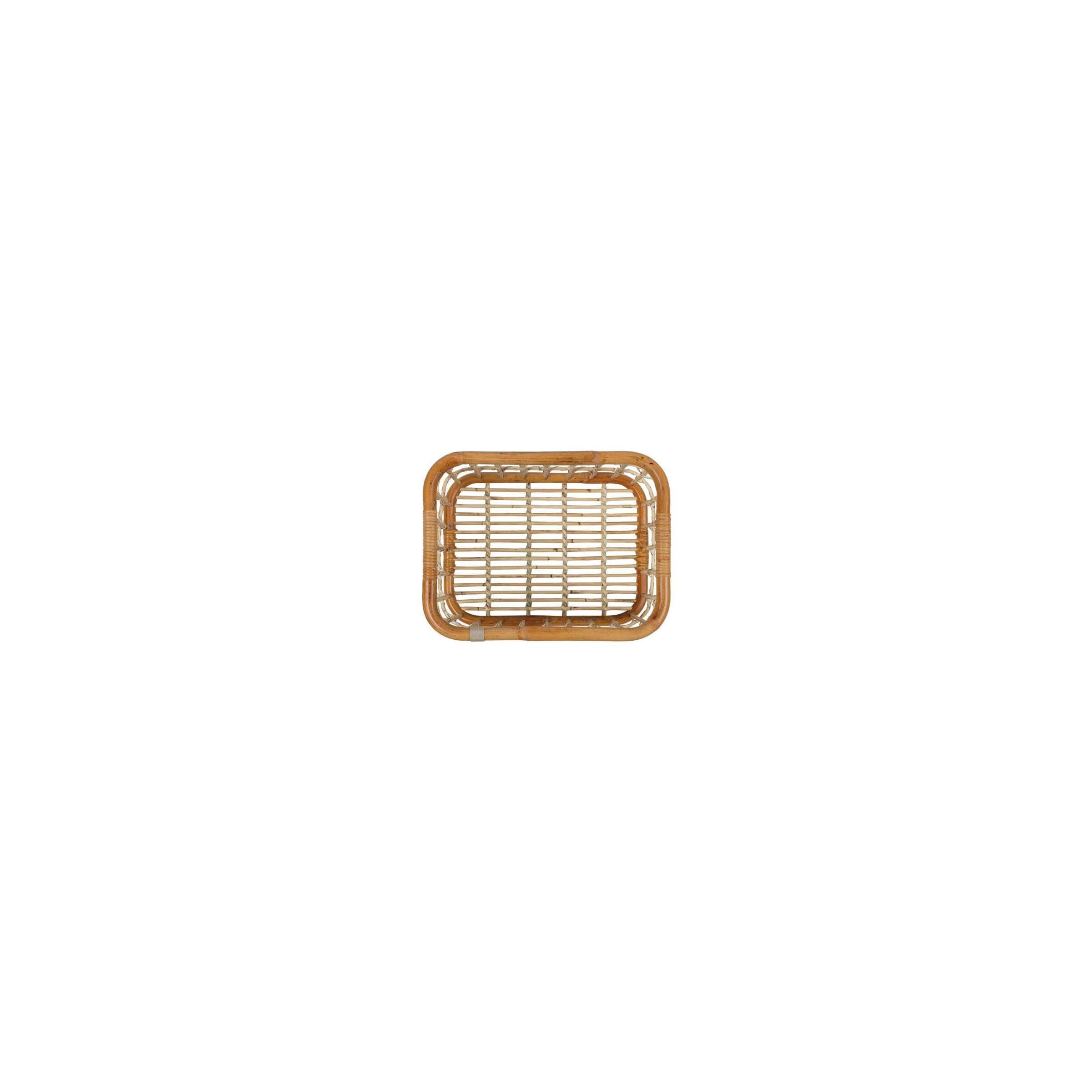 Basil Green Life - rotan fietsmand - large - voorop- natural bruin
