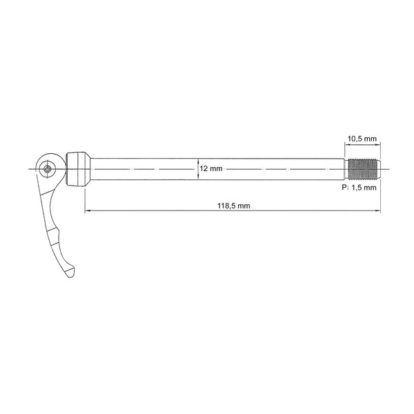 NOVATEC Qr269r thru axle ø12mm 118.5mm with quick release