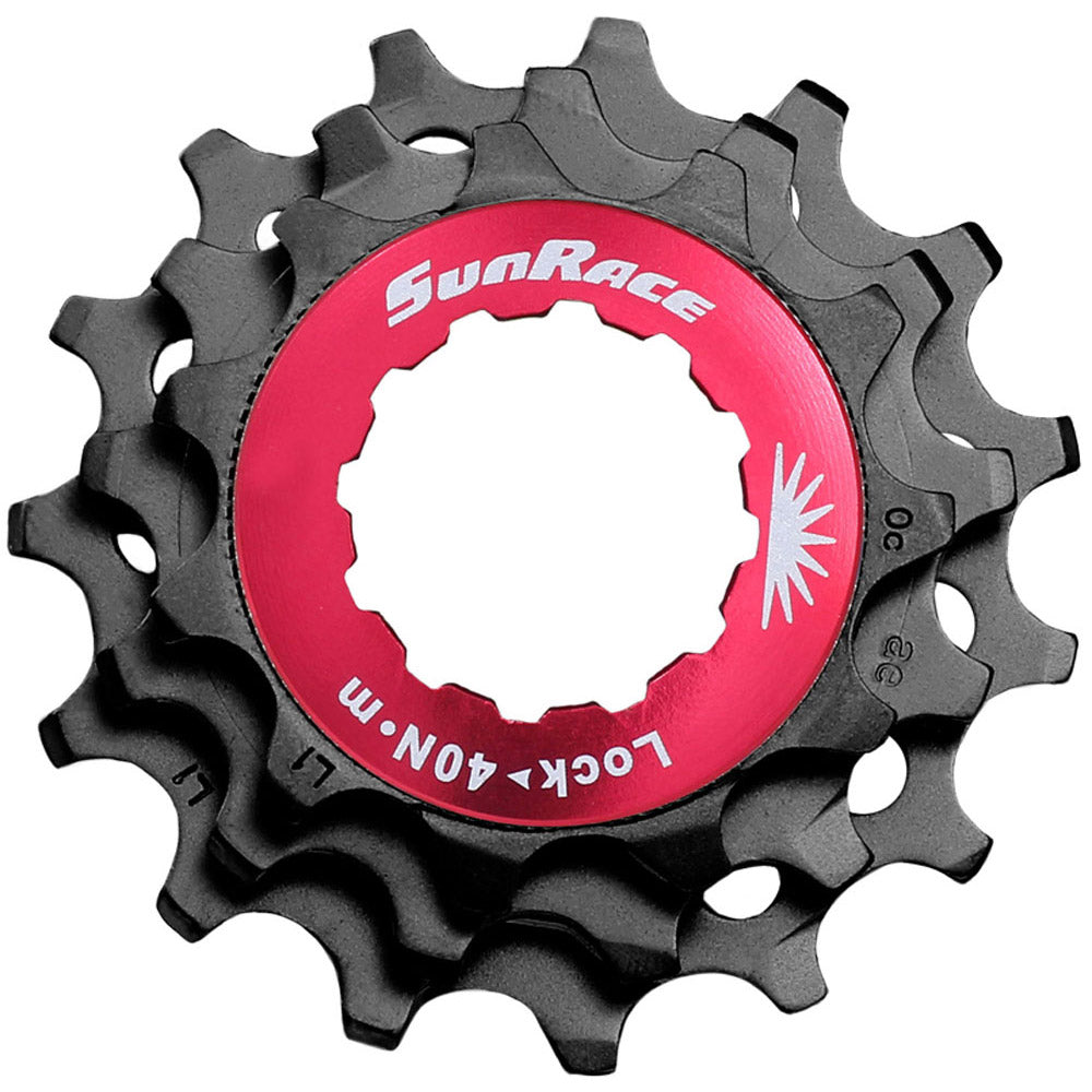 Sunrace sluitring met kransjes 12v 10 12 14t zwart