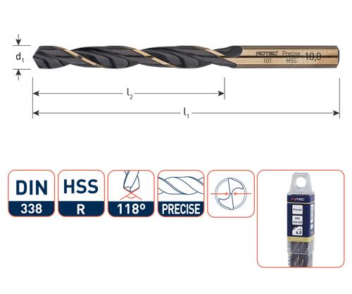 Rotec spiraalboor hss precise 11.4mm