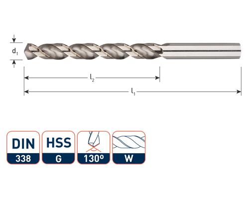 Rotec spiraalboor din338 alu 10.0