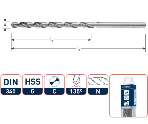 Rotec spiraalboor din340n 5.2mm lang