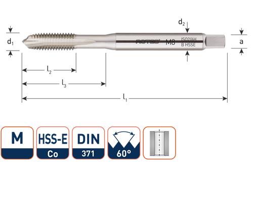 Rotec machinetap din376 m8