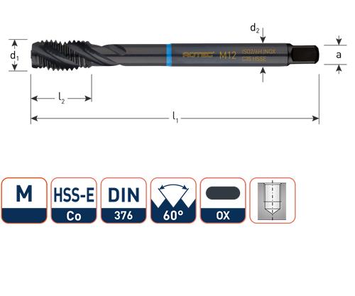 Rotec machinetap din376 m20 rvs blind