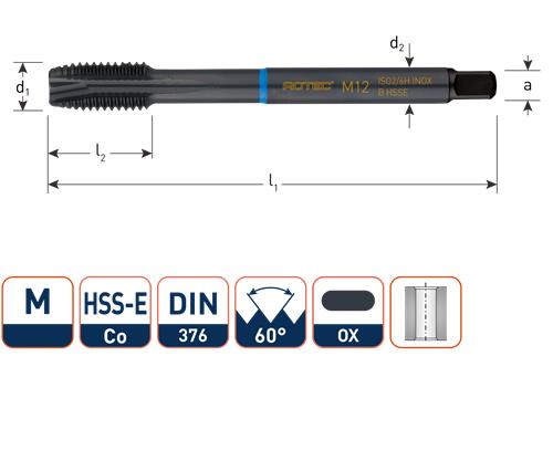 Rotec machinetap din376 m16 rvs