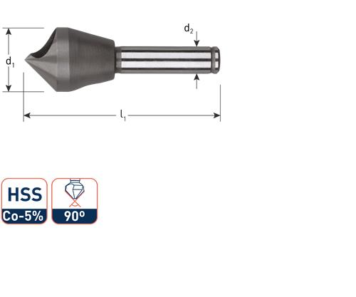 Rotec verzinkfrees 90gr. schuin gat 2-5