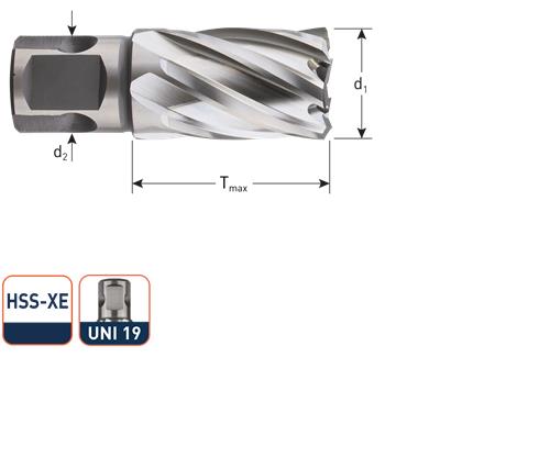 Rotec kernboor hss-xe silver-line 45.0mm sl30
