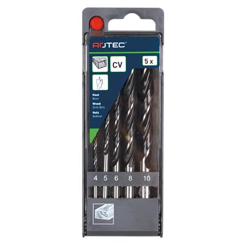 Rotec houtborenset 5-delig 4-10mm