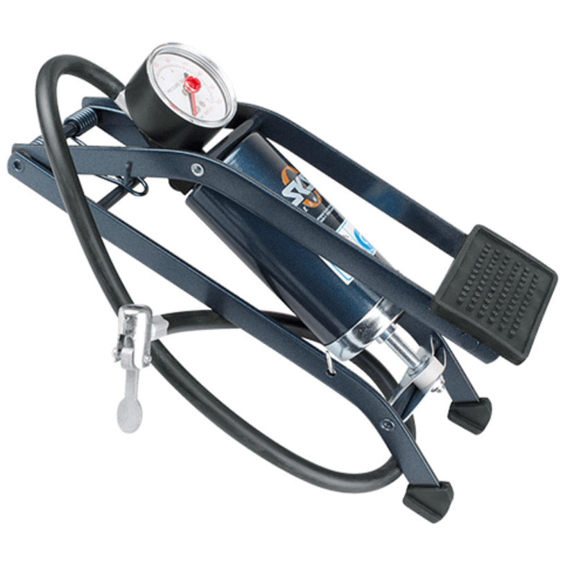 Pompe à pied SKS Picco, max 5,0 bar. Convient pour la valve Schrader et comprend les embouts adaptateurs DV et SV valve