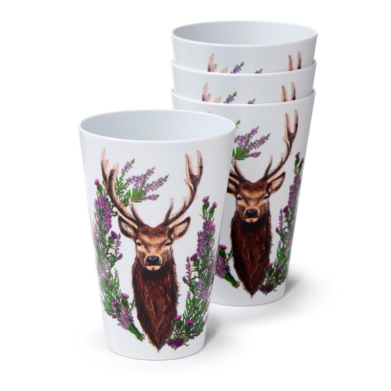 Wildhert set van 4 duurzame rpet picknickbekers 450ml