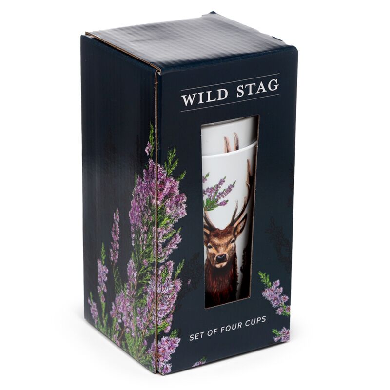 Wildhert set van 4 duurzame rpet picknickbekers 450ml