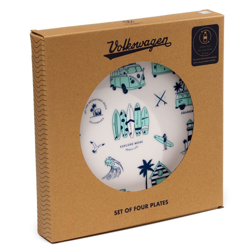 Vw t1 volkswagen busje explore set van 4 duurzame rpet picknickborden