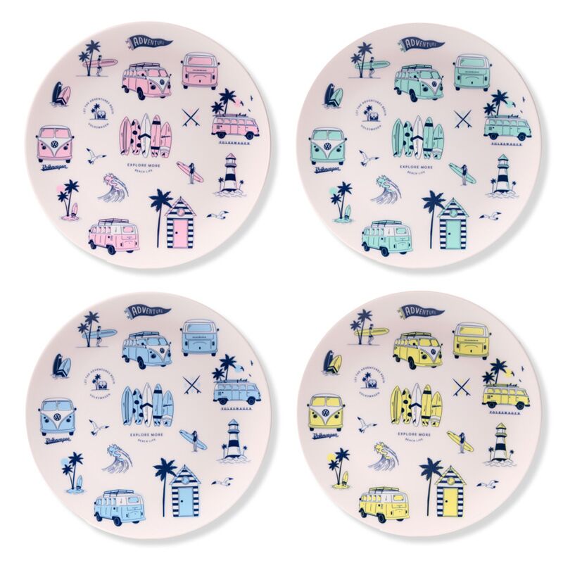 Vw t1 volkswagen busje explore set van 4 duurzame rpet picknickborden