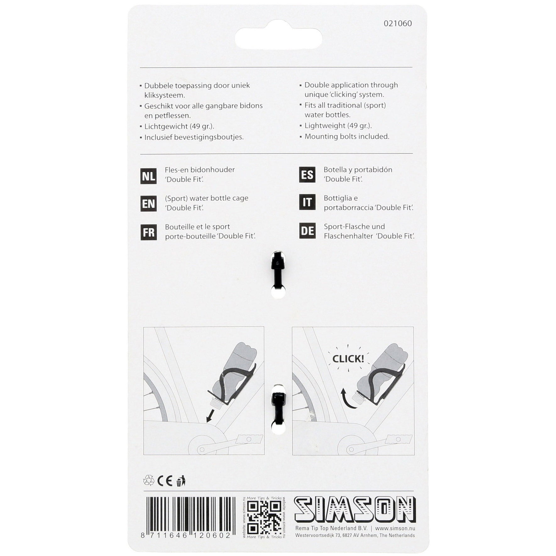 Simson Bidonhouder Double Fit bidon-fles glans zwart kaart