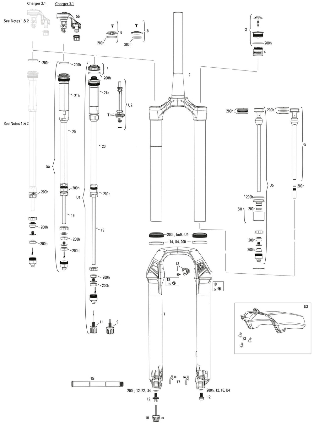Rockshox verende voorvork lyrik ultimate rc2 27,5 boost sus.fork rs lyrik ult.rc2 27,5 140mm green