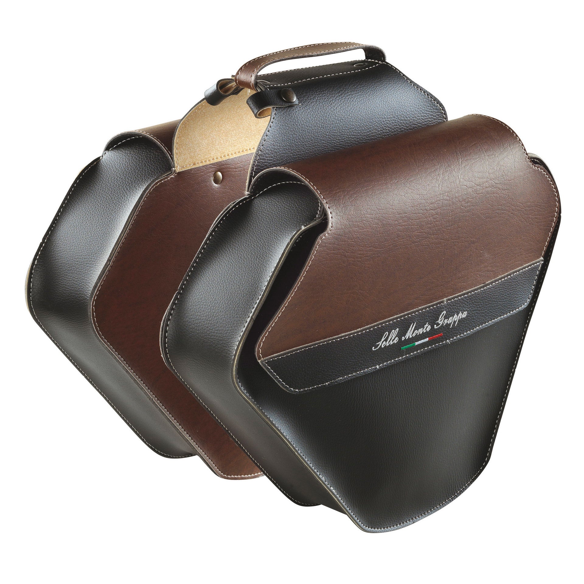 Monte grappa dubbele tas 17,5l fashion skay zwart donkerbruin