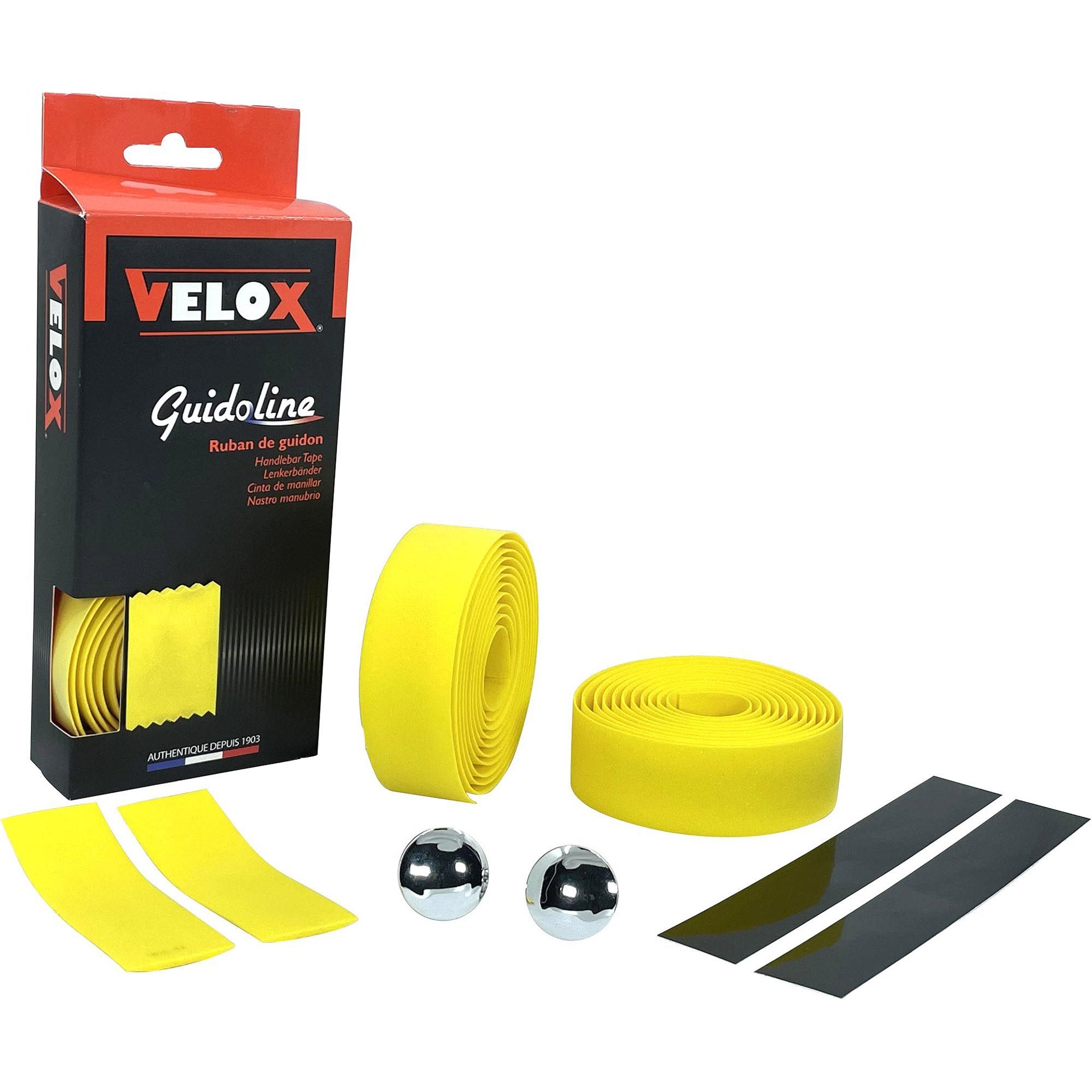 Velox Stuurlint Kurk Geel - 1,75m x 30mm - Lichtgewicht en afhankelijk - Sportieve fietsaccessoire