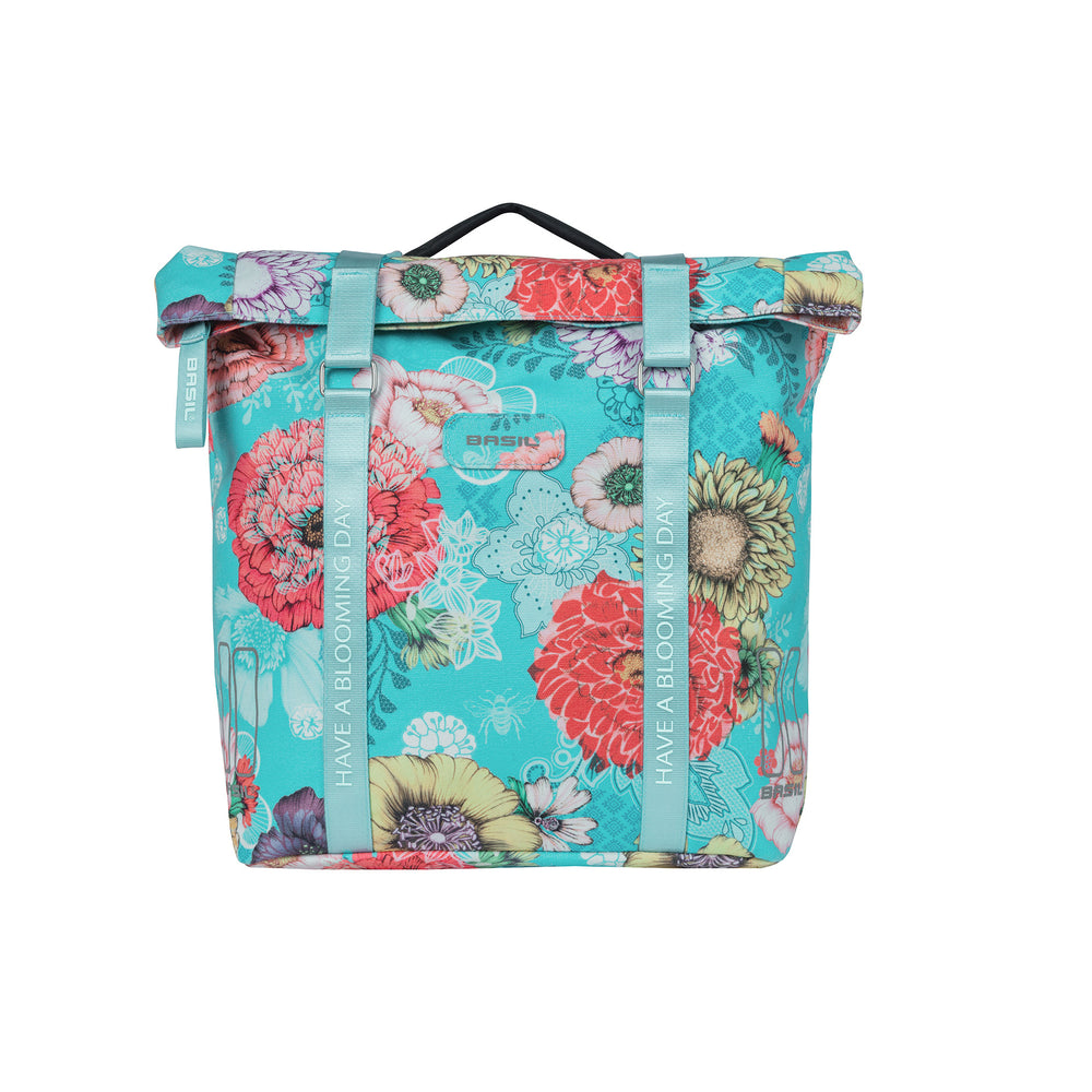 Basil Bloom Field dubbele fietstas, waterdicht, hemelsblauw, 35L