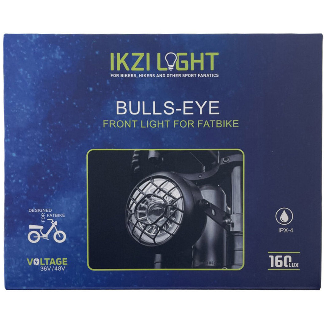 Ikzi led voorlicht fatbike koplamp light 160 lux e-bike 36v-48v waterdicht in doos