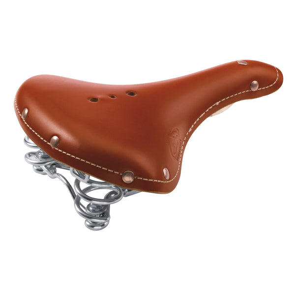 Monte Grappa saddle with spring old frontiers classic leather cognac