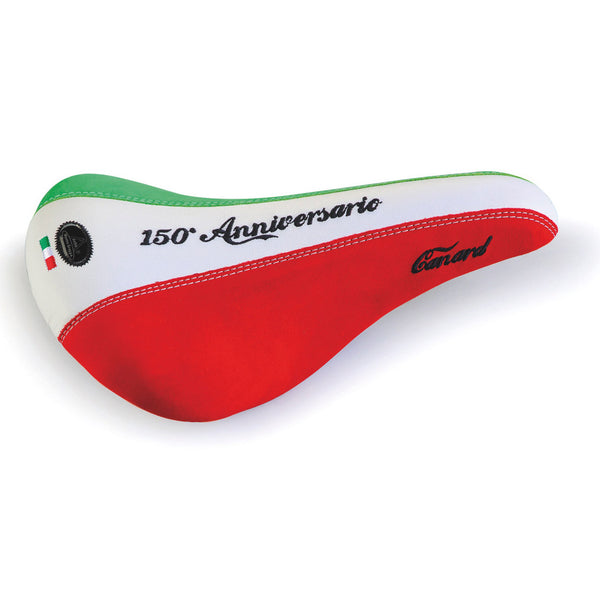 Monte Grappa saddle Canard 150 years. Italy leather red white gr.