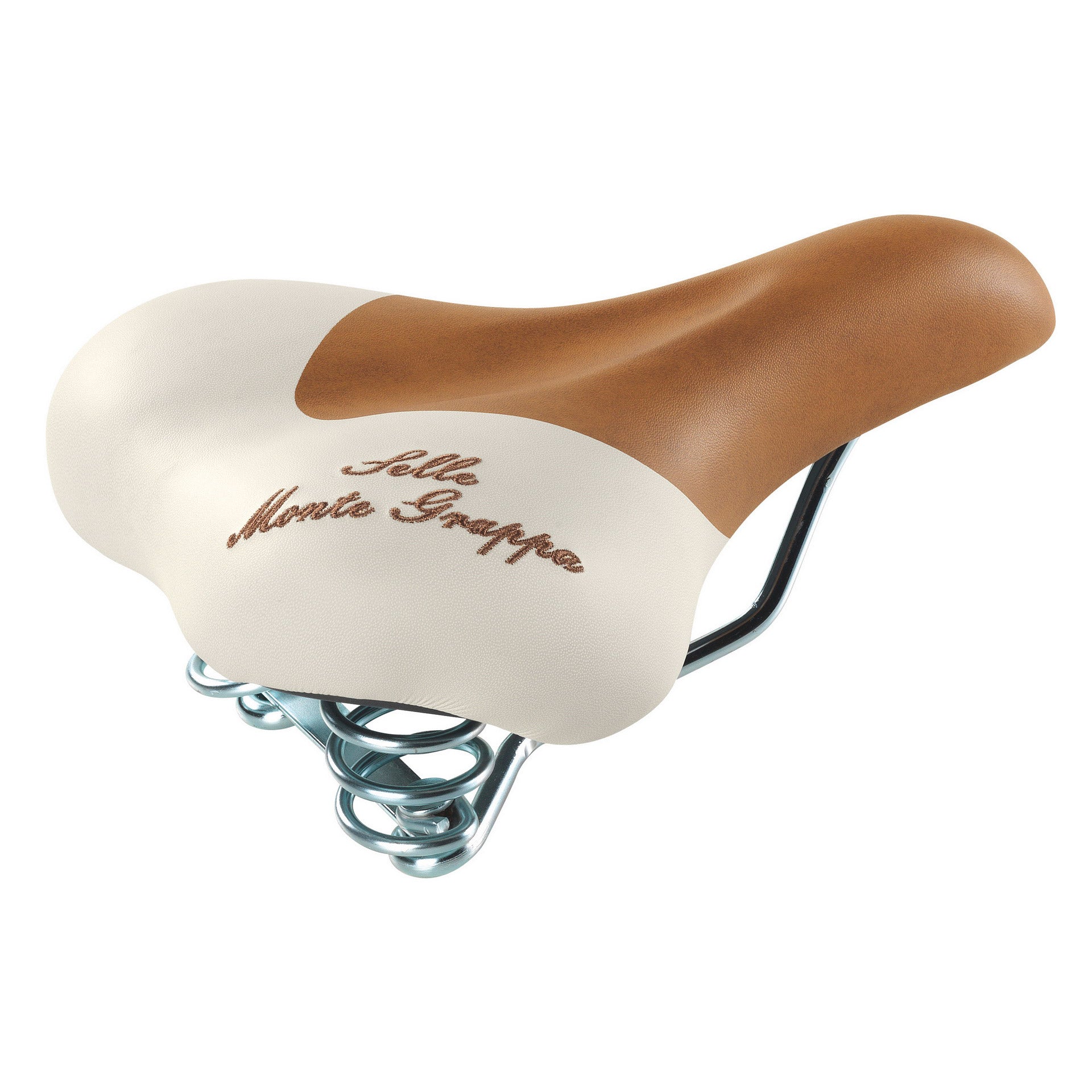 Selle monte grappa monte grappa zadel fashion met veer honing crème