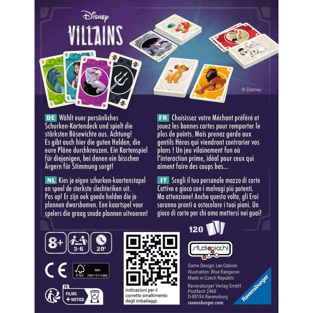 Ravensburger disney villains kaartspel (nederlands, 3 - 6 spelers, 15 minuten, vanaf 8 jaar)